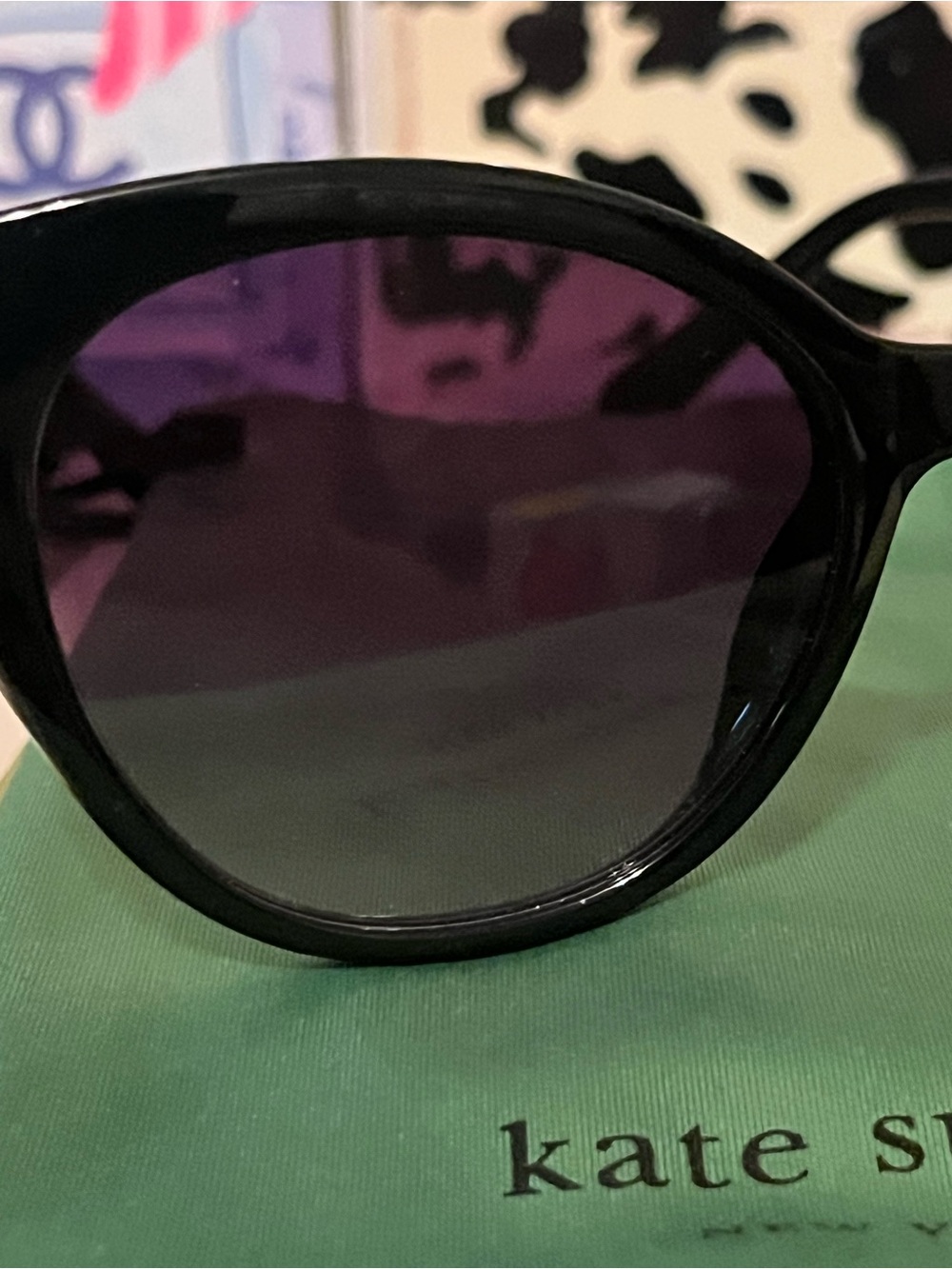 kate spade Black Cat-Eye Sunglasses with Dark Gradient Lenses - Picture 7 of 7